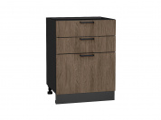 Шкаф нижний с 3-мя ящиками Флэт 816*600*478 Brown Casella Oak 2S / Graphite
