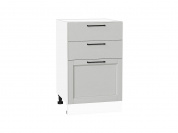 Шкаф нижний с 3-мя ящиками Сканди 816*500*480 Grey Silkwood / Белый