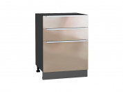 Шкаф нижний с 3-мя ящиками Фьюжн 816*600*480 Gallant / Graphite