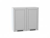 Шкаф верхний с 2-мя дверцами Глетчер 716*800*318 Гейнсборо Силк / Белый