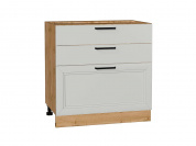 Шкаф нижний с 3-мя ящиками Нео 816*800*480 Grey Silk / Дуб Вотан