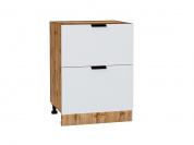 Шкаф нижний с 2-мя ящиками Евро 816*600*478 Белый / Дуб Вотан