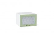 Шкаф верхний горизонтальный остекленный глубокий Ницца 358*500*574 Дуб оливковый / Белый