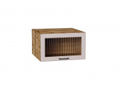 Шкаф верхний горизонтальный остекленный глубокий Барселона 358*600*578 Кашемир / Дуб Вотан