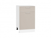 Шкаф нижний с 1-ой дверцей и ящиком Квадро 816*500*481 Кашемир / Белый