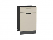 Шкаф нижний с 1-ой дверцей и ящиком Фрейм 816*500*484 Cream Silk / Graphite