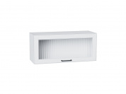 Шкаф верхний горизонтальный остекленный Барселона 358*800*324 Белый / Белый