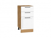 Шкаф нижний с 3-мя ящиками Сканди 816*400*480 White Silkwood / Дуб Вотан