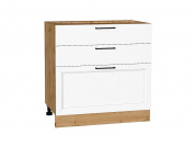 Шкаф нижний с 3-мя ящиками Сканди 816*800*480 White Silkwood / Дуб Вотан
