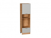 Шкаф пенал с 1-ой дверцей и ящиком под технику Флэт 2132*600*574 Light Grey In 2S / Дуб Вотан