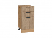 Шкаф нижний с 3-мя ящиками Флэт 816*400*478 Natural Casella Oak 2S / Дуб Вотан