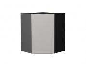 Шкаф верхний угловой Фьюжн 716*600*600 Silky Light Grey / Graphite