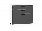 Шкаф нижний с 3-мя ящиками Фрейм 816*800*484 Stormy Silk / Белый