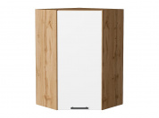 Шкаф верхний угловой Лайт 920*600*600 Special White / Дуб Вотан