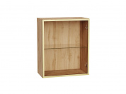 Шкаф верхний с 1-ой остекленной дверцей 716*600*322 Золотой / Дуб Вотан