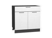 Шкаф нижний с 2-мя дверцами и ящиком Флэт 816*800*478 White In 2S / Graphite