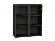 Шкаф верхний с 2-мя остекленными дверцами 920*800*322 Черный / Graphite