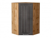 Шкаф верхний угловой Прага 920*600*600 Венге премиум / Дуб Вотан