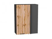 Шкаф верхний прямой угловой Флэт 920*700*345 Wotan Oak 2S / Graphite