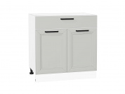 Шкаф нижний с 2-мя дверцами и ящиком Нео 816*800*480 Grey Silk / Белый