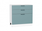 Шкаф нижний с 3-мя ящиками Флэт 816*800*478 Grey-green In 2S / Белый