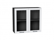 Шкаф верхний с 2-мя остекленными дверцами Барселона 716*800*324 Белый / Graphite