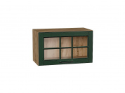 Шкаф верхний горизонтальный остекленный Дублин 358*600*318 Special Green / Дуб Вотан