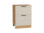 Шкаф нижний с 2-мя ящиками Нео 816*600*480 Cream Silk / Дуб Вотан