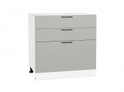 Шкаф нижний с 3-мя ящиками Флэт 816*800*478 Light Grey In 2S / Белый