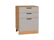 Шкаф нижний с 3-мя ящиками Фрейм 816*600*484 Clay Silk / Дуб Вотан