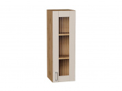 Шкаф верхний с 1-ой остекленной дверцей Лофт 920*300*320 Cream Silk / Дуб Вотан