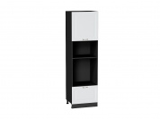 Шкаф пенал с 1-ой дверцей и ящиком под технику Ницца 2132*600*574 Белый / Graphite