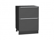 Шкаф нижний с 2-мя ящиками Фьюжн 816*600*480 Stormy Silk / Graphite