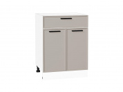 Шкаф нижний с 2-мя дверцами и ящиком Фрейм 816*600*484 Clay Silk / Белый