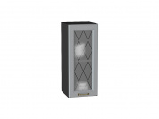 Шкаф верхний с 1-ой остекленной дверцей Ницца 716*300*318 Графит / Graphite