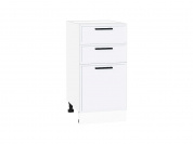 Шкаф нижний с 3-мя ящиками Фрейм 816*400*484 White Silk / Белый