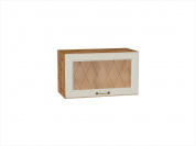 Шкаф верхний горизонтальный остекленный Ницца 358*600*318 Агат / Дуб Вотан