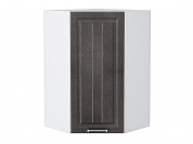 Шкаф верхний угловой Прага 920*600*600 Венге премиум / Белый