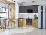 Евро Лайн-02 2140*2000*600 Антрацит/Дуб песочный