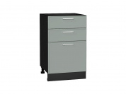 Шкаф нижний с 3-мя ящиками Квадро 816*500*481 Аквамарин / Graphite