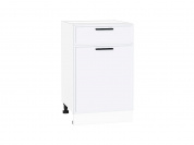 Шкаф нижний с 1-ой дверцей и ящиком Фрейм 816*500*484 White Silk / Белый
