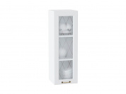 Шкаф верхний с 1-ой остекленной дверцей Ницца 920*300*318 Белый / Белый
