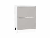 Шкаф нижний с 2-мя ящиками Фьюжн 816*600*480 Clay Silk / Белый