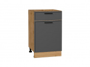 Шкаф нижний с 1-ой дверцей и ящиком Фрейм 816*500*484 Stormy Silk / Дуб Вотан