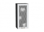 Шкаф верхний с 1-ой остекленной дверцей Ницца 920*400*318 Белый / Graphite