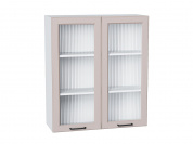 Шкаф верхний с 2-мя остекленными дверцами Барселона 920*800*324 Кашемир / Белый