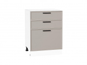 Шкаф нижний с 3-мя ящиками Фрейм 816*600*484 Clay Silk / Белый