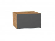 Шкаф верхний горизонтальный глубокий Фьюжн 358*600*576 Stormy Silk / Дуб Вотан