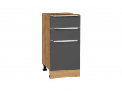 Шкаф нижний с 3-мя ящиками Фьюжн 816*400*480 Stormy Silk / Дуб Вотан