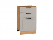 Шкаф нижний с 3-мя ящиками Нео 816*500*480 Clay Silk / Дуб Вотан